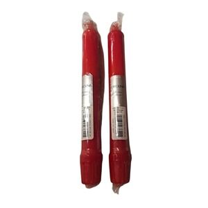 Red Candle Sticks Set Of 2, 8 Inches, Made By Carolina